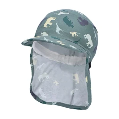 Afbeelding van Sterntaler Peaked cap met nekbescherming Safari donkergroen
