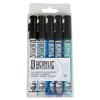 Afbeelding van Pebeo Acryl Markers 1.2mm Assorti Kleuren set 5 stuks