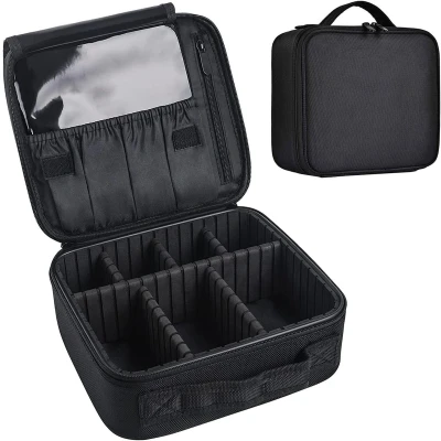 Afbeelding van ZVD Reismake uptas Organizer met verstelbare verdelers Voor make up, kwasten, sieraden Zwart
