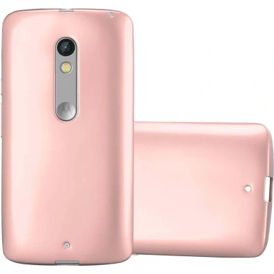 Afbeelding van Cadorabo Hoesje geschikt voor Motorola MOTO X PLAY in METALLIC ROSE GOUD Beschermhoes gemaakt van flexibel TPU silicone Case Cover