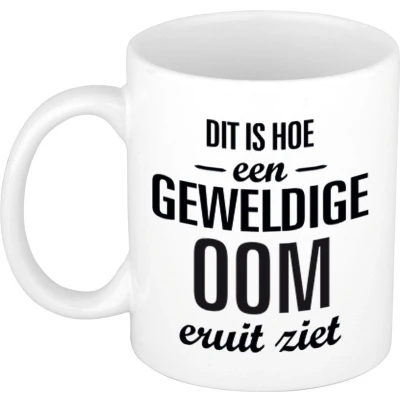 Afbeelding van Geweldige oom cadeau mok / beker wit 300 ml feest mokken