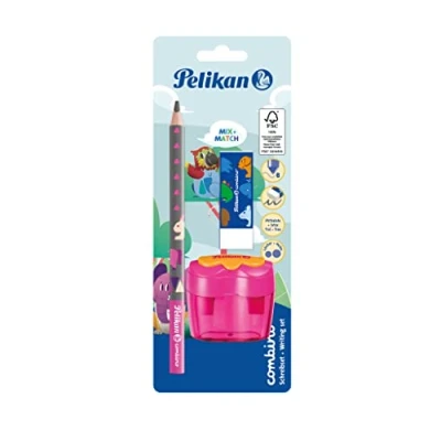 Afbeelding van Pelikan combino® Set met schrijfpotlood, gum en puntenslijper, roze