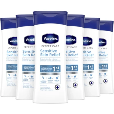 Afbeelding van 6x Vaseline Bodylotion Sensitive Skin Relief 400 ml