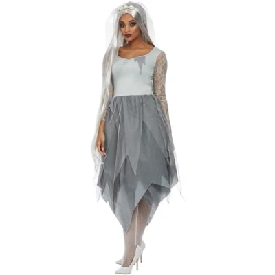 Afbeelding van Smiffy&#039;s Feesten &amp; Gelegenheden Kostuum Zilveren Kerkhof Schoonheid Vrouw Grijs, Zilver XXL Halloween Verkleedkleding