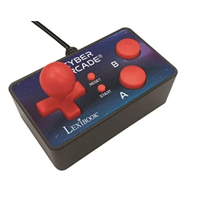 Afbeelding van Lexibook Piece Cyber Arcade TV gameconsole, 200 games, Plug N &#039;Play controller, sport, actie, joystick, zwart/blauw