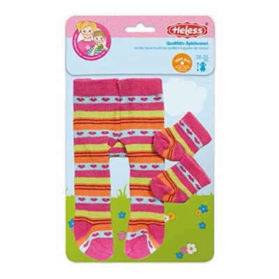 Afbeelding van Heless 760 Panty met sokken voor poppen, verschillende kleurvarianten en patronen, gesorteerd, maat 28 35 cm