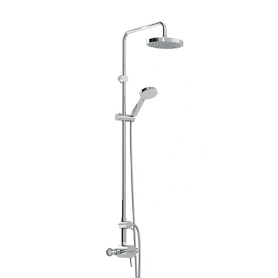Afbeelding van Bristan PM2 SQSHXDIV C Prisma Blootgesteld Sequentiële Douche Valver met Omvormer en Stijve Riser, Chroom, Vaste Kit