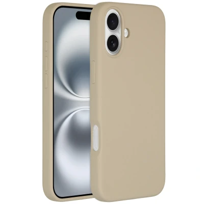Afbeelding van Apple iPhone 16 Plus MagSafe Hoesje Siliconen en TPU (zacht) Accezz Backcover/Softcase Beige Telefoonhoesje