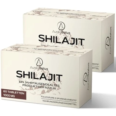 Afbeelding van Shilajit tabletten 30.000 mg, 60 stuks Himalaya (1000 mg per portie), rijk aan meer dan 85 mineralen en fulvinezuur, handiger hars (60 tabletten) (Pack of 2)
