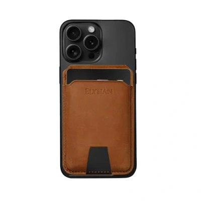 Afbeelding van Elysian Magnetische Kaarthouder Geschikt Voor MagSafe Pasjeshouder 5 Pasjes Wallet Bruin Premium leer RFID Luxe cadeauverpakking iPhone 12/13/14/15/16