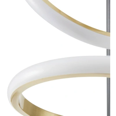 Afbeelding van Lucande LED vloerlamp met dimmer 3lichts Metaal, kunststof H: 160 cm zwart, goud, wit Inclusief lichtbronnen