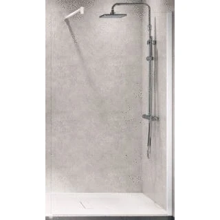 Afbeelding van Novellini kuadra inloopdouche h 87 90x200cm met muursteun 100cm mat wit helder kuadh90 1u