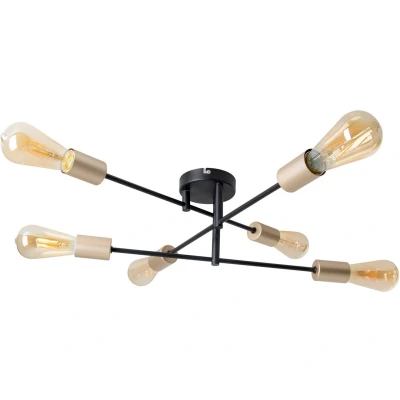 Afbeelding van näve Plafondlamp Modo verstelbaar, e27 max. 40 w, frame: zwart/vatting: goud (1 stuk)