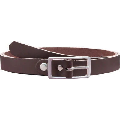 Afbeelding van Donker Bruine 2 cm brede leren riem, maat 95. Voor taillemaat 90 100
