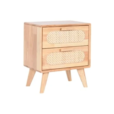 Afbeelding van Nachtkastje Home ESPRIT Hout Metaal Rotan 40 x 30 48 cm