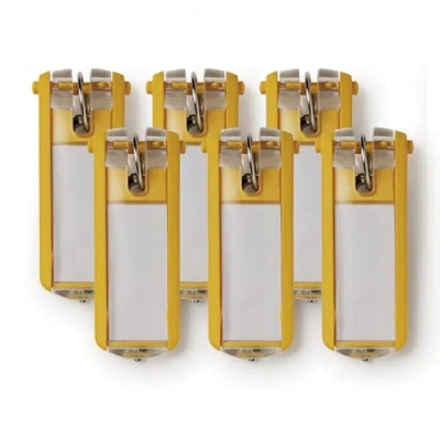 Afbeelding van Durable 195704 Sleutelhanger Key Clip, 6 stuks, geel