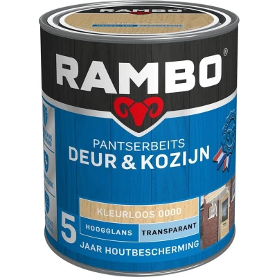 Afbeelding van Rambo Pantserbeits Deur &amp; Kozijn Transparant Hoogglans Kleurloos 0000