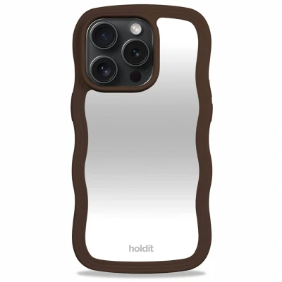 Afbeelding van Apple iPhone 14 Pro Spiegel Hoesje Gerecycled kunststof Holdit Hardcase/Backcover Mirror case Bruin