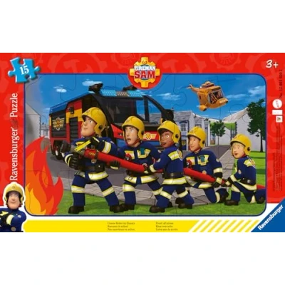 Afbeelding van Ravensburger Kinderpuzzle 12001030 Unsere Retter im Einsatz 15 Teile Fireman Sam Rahmenpuzzle für Kinder ab 3 Jahren