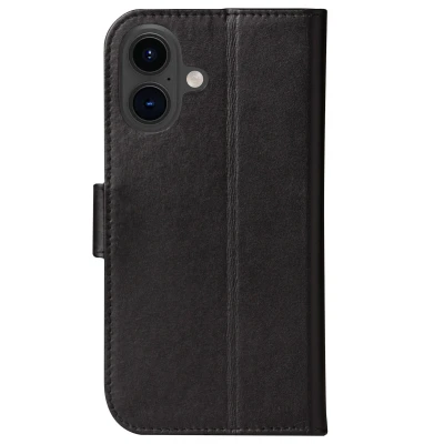 Afbeelding van Apple iPhone 16 Hoesje Echt leder dbramante1928 Bookcase Zwart Telefoonhoesje