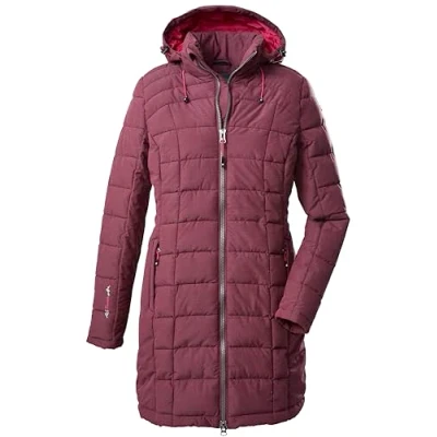 Afbeelding van killtec 35618 000 Women&#039;s Gewatteerde parka/parka met afritsbare capuchon Skane WMN Quilted PRK, plum, 50,plum