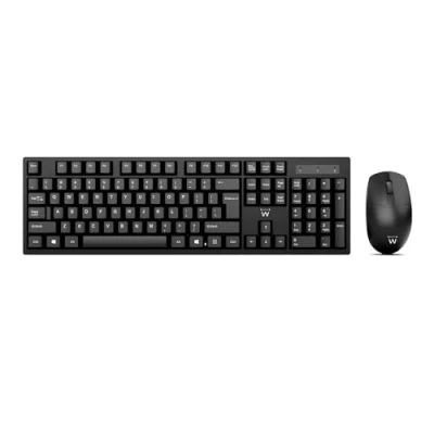 Afbeelding van Ewent Draadloze toetsenbord en muisset, QWERTY lay out, Spaanse out voor pc/notebook/laptop, Windows, enkele USB ontvanger, zwart