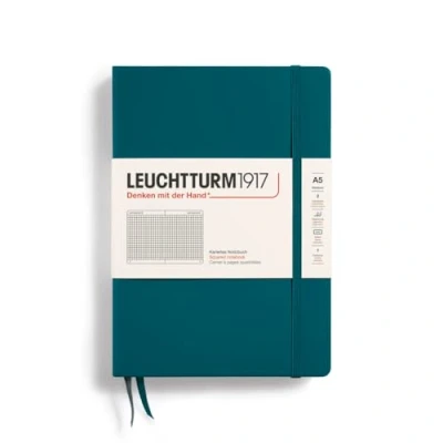 Afbeelding van Leuchtturm1917 A5 Medium Notitieboek Squared / Geruit Pacific Green