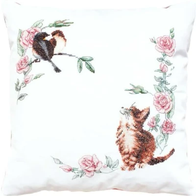 Afbeelding van Luca S Kitten en Vogels Kussen