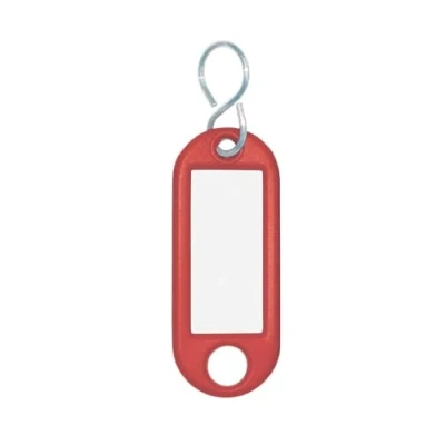 Afbeelding van Wedo 262103402 sleutelhanger kunststof (met S haken, verwisselbare etiketten) 10 stuks, rood