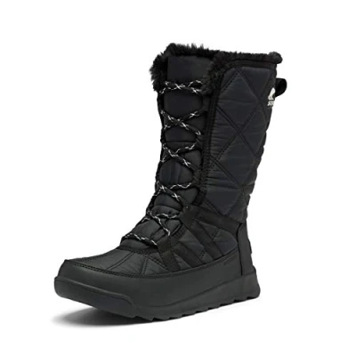 Afbeelding van Sorel Whitney TALL Snowboots, Dames, Maat: 37, Black Imitatieleer/ textiel