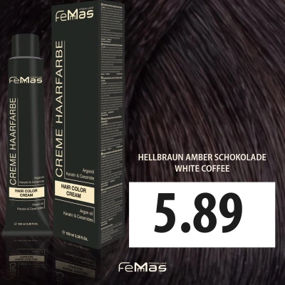 Afbeelding van Femmas (5.89) Haarverf Chocolade Amber Lichtbruine 100ml