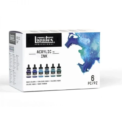 Afbeelding van Liquitex Professional Acrylic Ink Aqua Colors Set 6 kleuren 30ml 3699375
