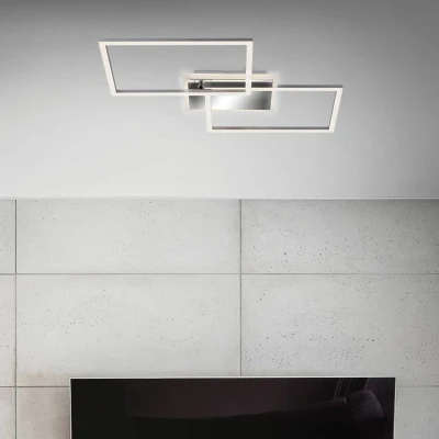 Afbeelding van BRILONER FRAME LED plafondlamp CCT kleurtemperatuurregeling incl. afstandsbediening backlight effect middenverlichting traploos dimbaar via IP20 40W