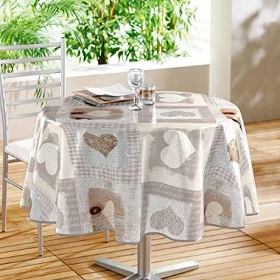 Afbeelding van Décor Line Cosy Hartjes Tafelkleed, PVC, zonder diamètre 160 cm