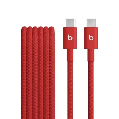 Afbeelding van Beats kabel voor USB C naar Geweven, snelladen, stevig ontwerp dat niet in de knoop raakt, compatibele oplader Apple en Android apparaten met USBC (1,5 m) Flitsend rood