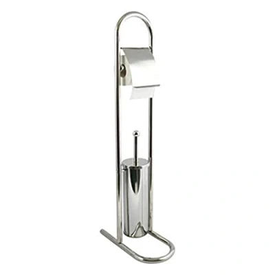 Afbeelding van MSV Staande wc garnituur borstel van roestvrij staal 30x16,5x80cm