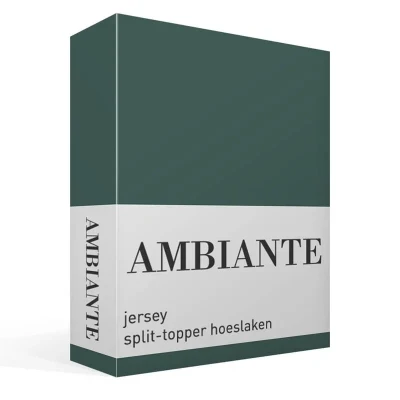 Afbeelding van Ambiante Katoen Splittopper Hoeslaken 200x200/210 Donker Groen