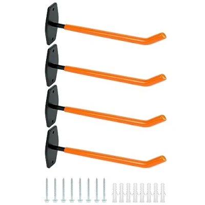 Afbeelding van QWORK® 4 stuks bandenhouder wandmontage, wandhouder, geschikt voor garageorganisatie, bandenopslag, opslag