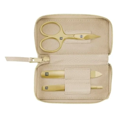 Afbeelding van ZWILLING Manicureset pedicureset, etui van rundleer, 3 delig met nagelschaar, Premium Gold Edition, zwart