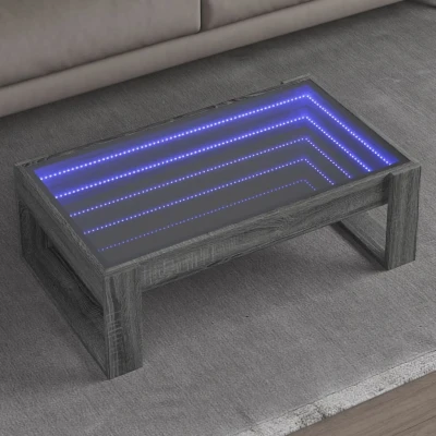 Afbeelding van vidaXL Salontafel met Infinity LED 90x53x30 cm grijs sonoma eikenkleur