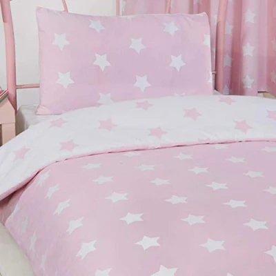 Afbeelding van Price Right Home Roze en witte sterren junior dekbedovertrek kussensloop set