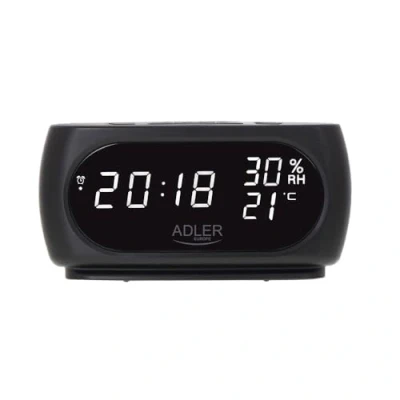 Afbeelding van Adler LED Clock Met Thermometer Zwart AD 1186 18,2 x 7 8,8 mm