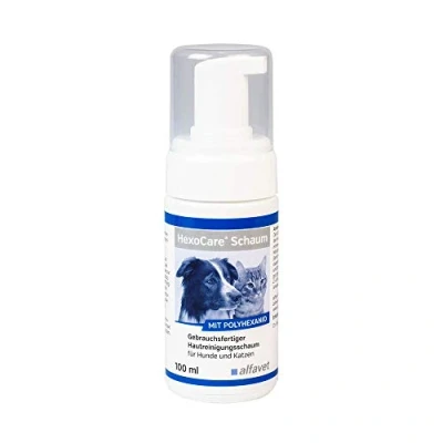 Afbeelding van Alfavet HexoCare Schuim, huidreinigingsschuim voor honden en katten, klaar gebruik met polyhexanide, 100 ml pompfles