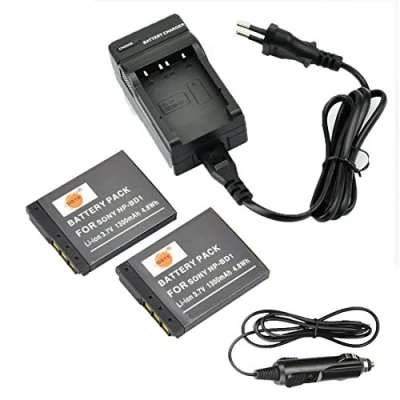 Afbeelding van DSTE® Vervangende batterij en DC02E reisoplader compatibel met Sony NP BD1 Cyber Shot DSC G3 T2 T70 T75 T77 T90 T200 T300 T500 T700 T900 TX1