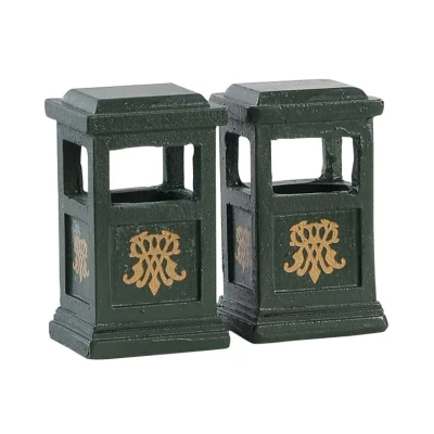 Afbeelding van Green trash can set of 2 LEMAX