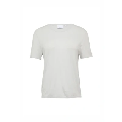 Afbeelding van comma casual identity KURZÄRMELIGER MIT Rollsaum Tshirt basic, Dames, Maat: 36, Hellgrau