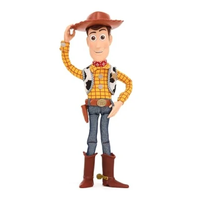 Afbeelding van Disney Store Officiële Sheriff Woody Interactieve Pratende Actiefiguur, Pixar&#039;s Toy Story, 39 cm/15, Trekkoord Cowboy Pop met 15+ Engelse Zinnen, Interacteert Andere Personages, Leeftijd 3+