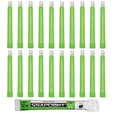 Afbeelding van Cyalume SnapLight Groene kniklichten Glow Sticks 15 cm 6 inch industriële lichtstaaf, ultra heldere lichtsticks met lichtduur 12 uur (20 stuks)