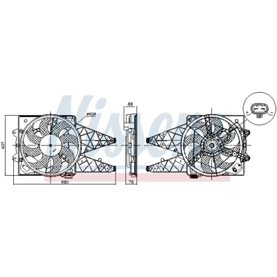 Afbeelding van NISSENS 850047 Radiator Ventilator 404 12 288 Zonder ingebouwde regelaar