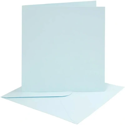 Afbeelding van Creativ company kaarten met envelop lichtblauw 15x15 cm 4st